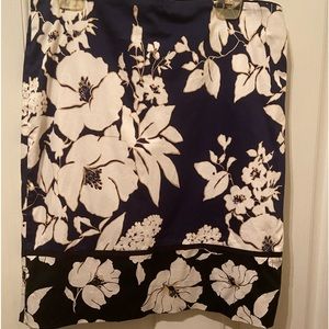 White House Black Market straight floral skirt